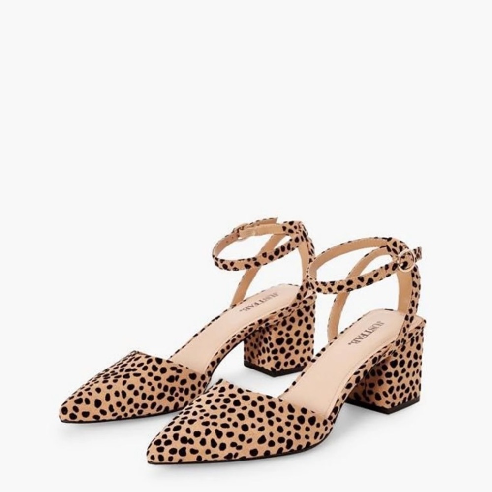 Justfab Dixie Ankle Strap Pump Cheetah